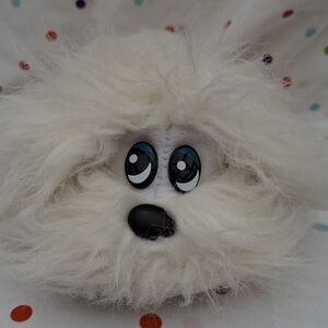 Vintage Tonka Newborn Pound Puppy Furries Plush White Fluffy Fuzzy Dog
